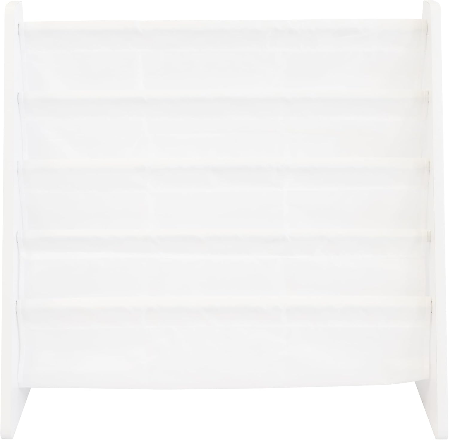 Humble Crew Kids Bookshelf, Montessori Front Facing Toddler Bookcase 4 Tier | Book display rack and reading nook organizer, nylon pockets show covers face out, compact for any playroom or bedroom space