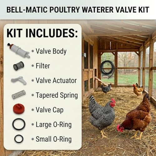 Bell-Matic Poultry Waterer Valve Replacement Kit – Precision Control | Precision Flow Control, Restores Automatic Hydration, Durable Construction