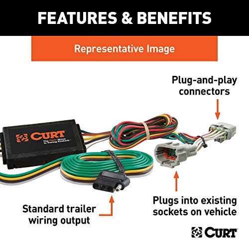 CURT 56095 Vehicle-Side Custom 4-Pin Trailer Wiring Harness for Select Lincoln MKT