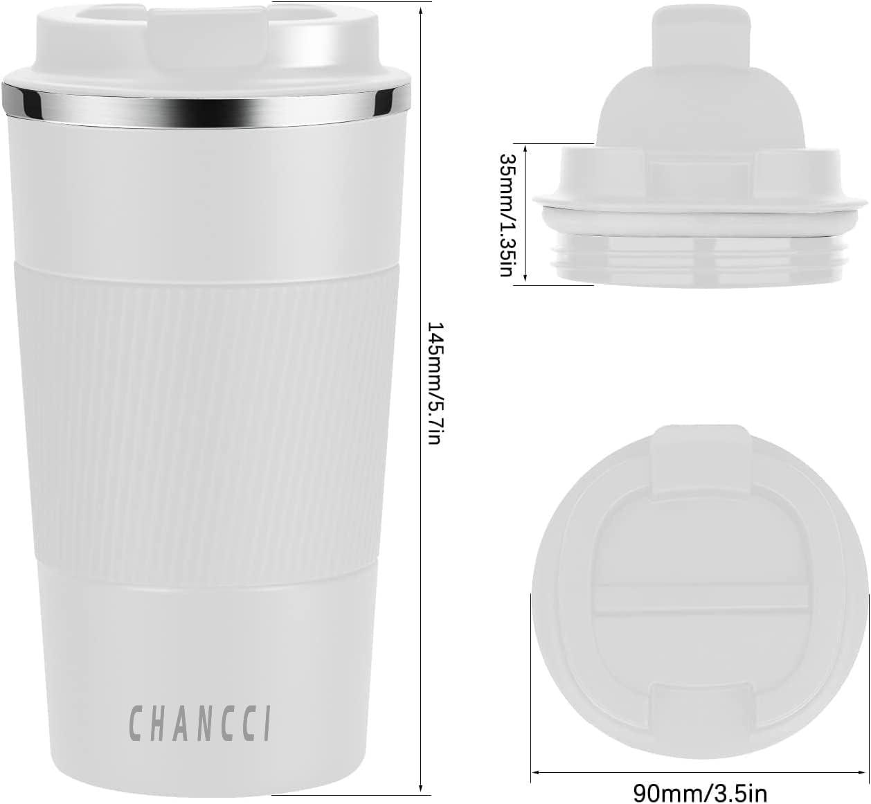 16oz Travel Coffee Mug Spill Proof, Insulated Coffee Mug with Lid, Leakproof Coffee Tumbler, Stainless Steel Vacuum Coffee Cup for Hot/Cold Drinks