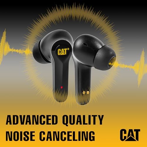 CAT Bluetooth Noise Canceling Ear Buds - Rugged Wireless Work Earbuds, Bluetooth Work Headphones, Dust Proof, Shock Proof, Water Resistant