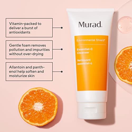 Murad Essential-C Facial Cleanser - Vitamin C | Gentle foaming gel face wash with Vitamin C, Vitamin E, Vitamin A, Allantoin & Panthenol cleanses, nourishes and hydrates