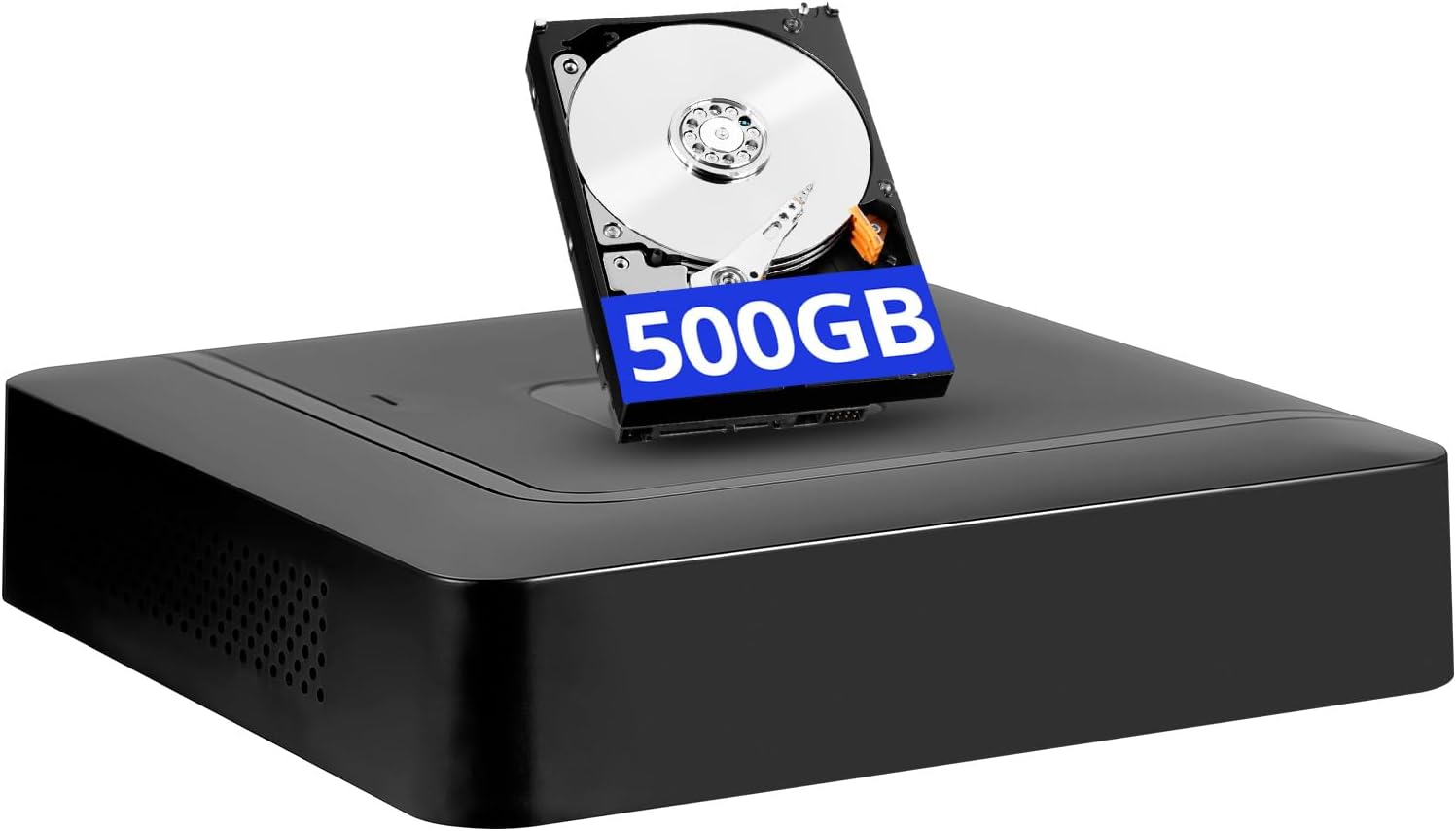 5MP 4-Channel DVR with 500GB HDD, 6-in-1 Hybrid (TVI/AHD/CVI/CVBS/XVI/IP) Security DVR Recorder, AI Human Detection, H.265+ Compression