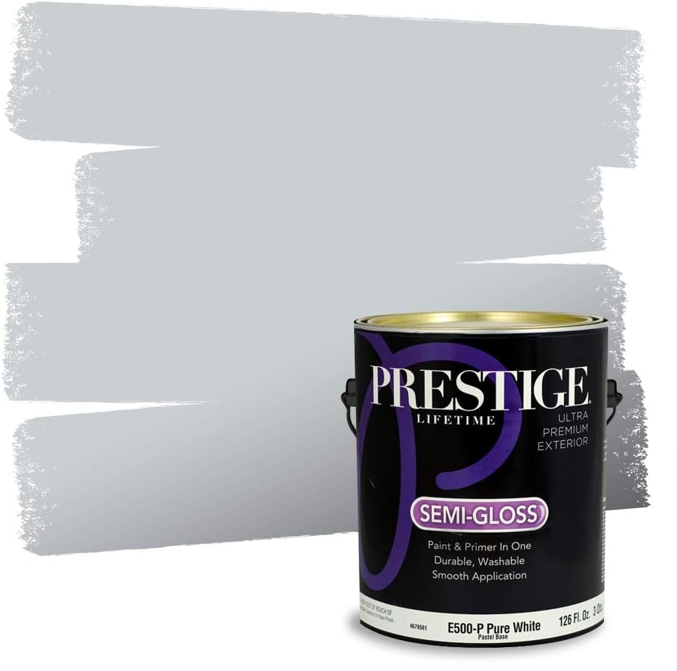 PRESTIGE Paints Exterior Paint and Primer In One, 1-Gallon, Satin, Comparable Match of Sherwin Williams* Tricorn Black*