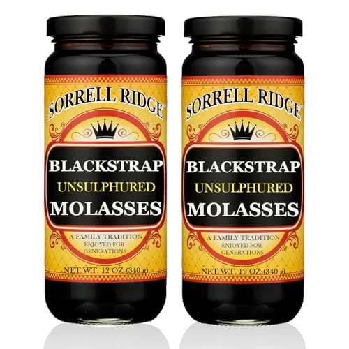Sorrell Ridge Blackstrap Molasses 12 oz Jar | Unsulphured, Rich Robust Flavor, Good Source of Calcium & Potassium; Classic Baking Sweetener for Cookies