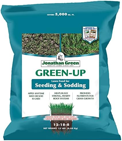 Jonathan Green (11541) Green-Up Lawn Food for Seeding & Sodding - 12-18-8 Grass Fertilizer (5,000 Sq. Ft.)