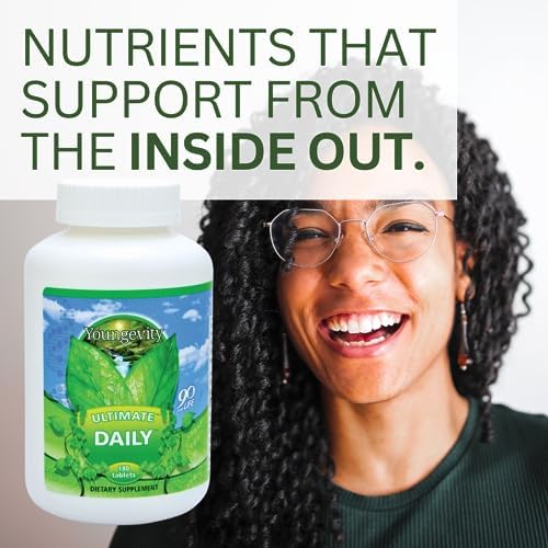Youngevity Ultimate Daily Multivitamin with CoQ10 and Minerals, 180 Tablets | 20+ vitamins and minerals, CoQ10, vitamins A, C, D and E, zinc, folate, selenium, calcium, enhanced absorption, 180 tablets