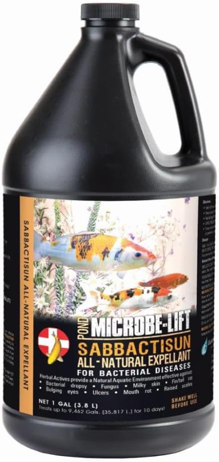 MICROBE-LIFT Sabbactisun Disease Treatment for Ponds and Outdoor Water Gardens, Disease Expellant for Pond Fish, 16 Fl Oz