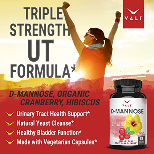 D-Mannose 1000mg Urinary Tract Health Formula. Organic Cranberry Fruit Powder & Hibiscus. Healthy Bladder, Natural Cleanse, Fast Detox Flush
