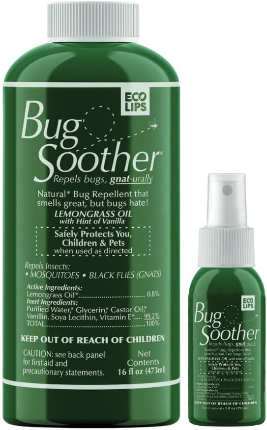 Bug Soother Natural Insect Repellent Spray, DEET-Free 8 oz. (2 Count) | Plant Based | Repels Mosquitos, Gnats & No See'ums | Family Safe | Made in the USA
