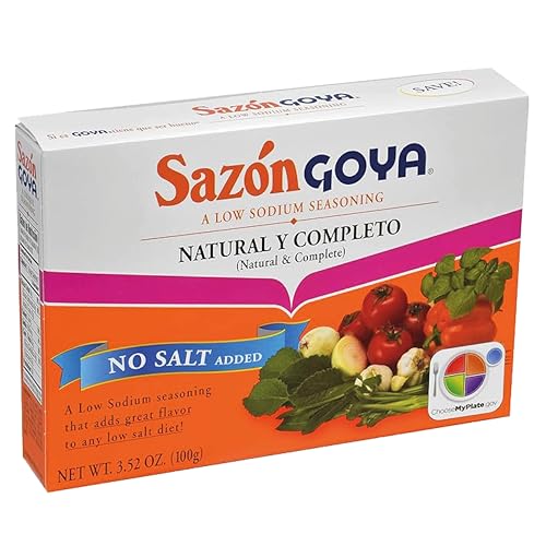 Goya Sazón Natural and Complete, Vegetables, All Purpose Seasoning, 3.52oz | Low Sodium Latin Spice Blend for Poultry, Seafood, Meat and Vegetables, All Purpose Mexican Seasoning, No Salt Added, Tasty