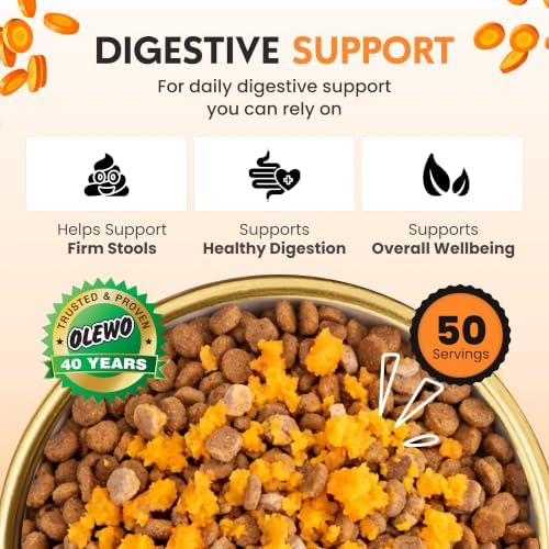 Olewo Carrots Dog Food Topper for Digestive Support & Firm Stools, 1 lb | Real-food digestive support. Whole-food alternative to powders, blends & synthetic supplements. Made in Germany.