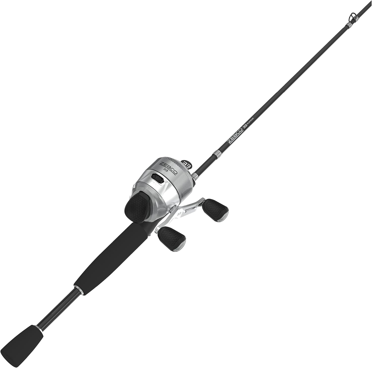 Zebco 33 Platinum Spincast Reel and Fishing Rod Combo, Anti-Reverse Clutch