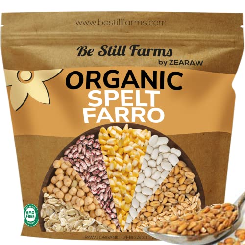 Organic Spelt Farro Grain 5.8 lb - Whole Wheat Berries Bulk Ancient Grains | Ideal for Flour