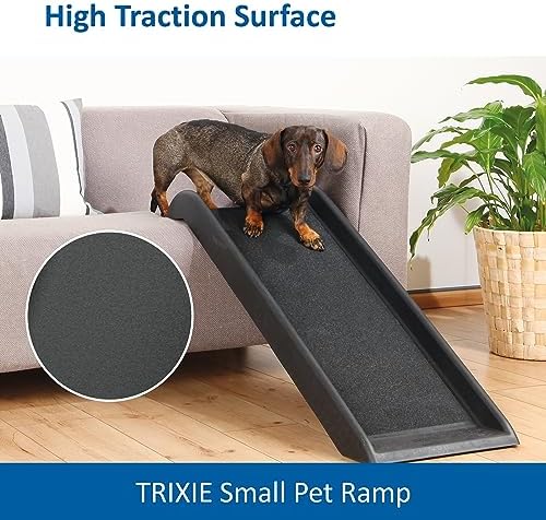 Trixie Folding Pet Ramp, Black | Folding Dog Ramp with High Traction Surface, Ideal for Cars and SUVs, Foldable, Easy to Store and Clean