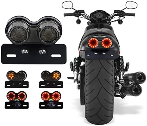 40W 40-LED Motorcycle Tail Light Integrated Driving&Brake Light Turn Signal Lamp With License Plate Bracket for Harley Honda Yamaha Suzuki Kawasaki