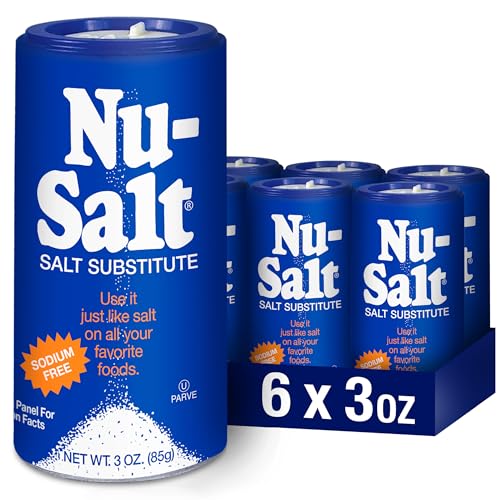 Nu-Salt Sodium-Free Salt Substitute, Contains Potassium Chloride, Table Salt Alternative, Vegan, Good for Chips, Pretzels, French Fries