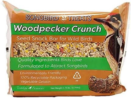 Wildlife Sciences Songbird Treats Seed Bars | 8 Pack of 2 lb Bird Seed Cakes for Wild Birds (Wild Bird Buffet)