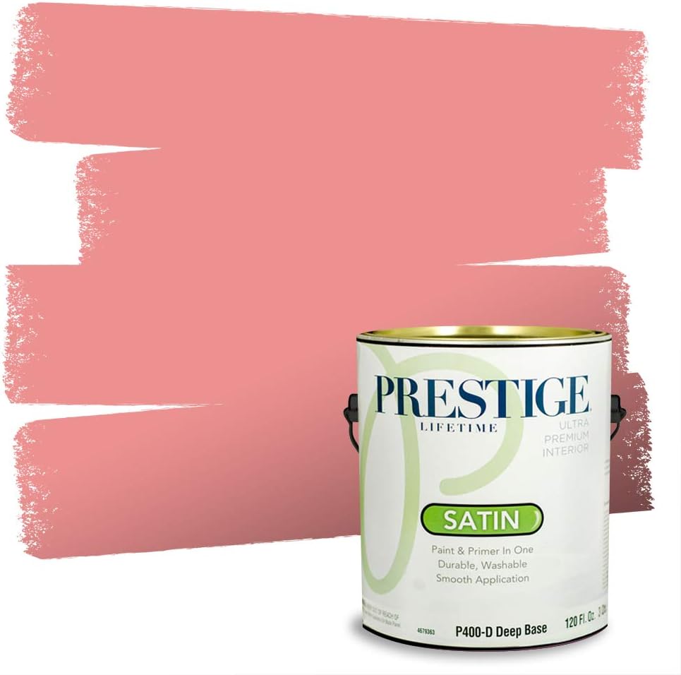 PRESTIGE Paints Exterior Paint and Primer In One, 1-Gallon, Satin, Comparable Match of Sherwin Williams* Grenadine*