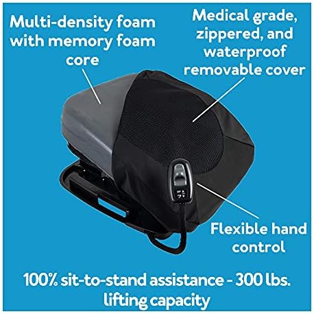 Carex Premium Power 20 inch Chair Lift for Stand Assist - Chair Lift Assist Devices for Easy Lift Assist - Fully Electric Power Seat for 100% Sit to Stand Lift Supports up to 300 lbs