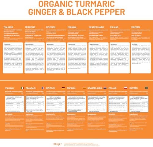 Turmeric Curcumin 1440mg with Black Pepper & Ginger I 120 Vegan Turmeric Capsules High Strength (2 Month Supply) I Made in The UK by Prowise