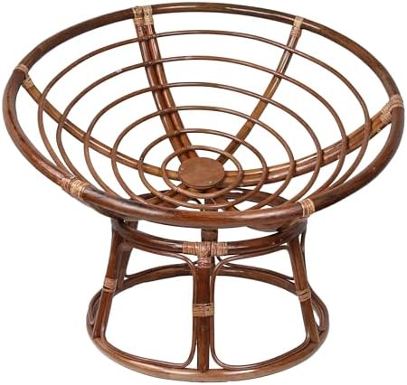 Bali 42-inch Modern Wicker/Rattan Brown Rattan Papasan Chair Replacement Frame