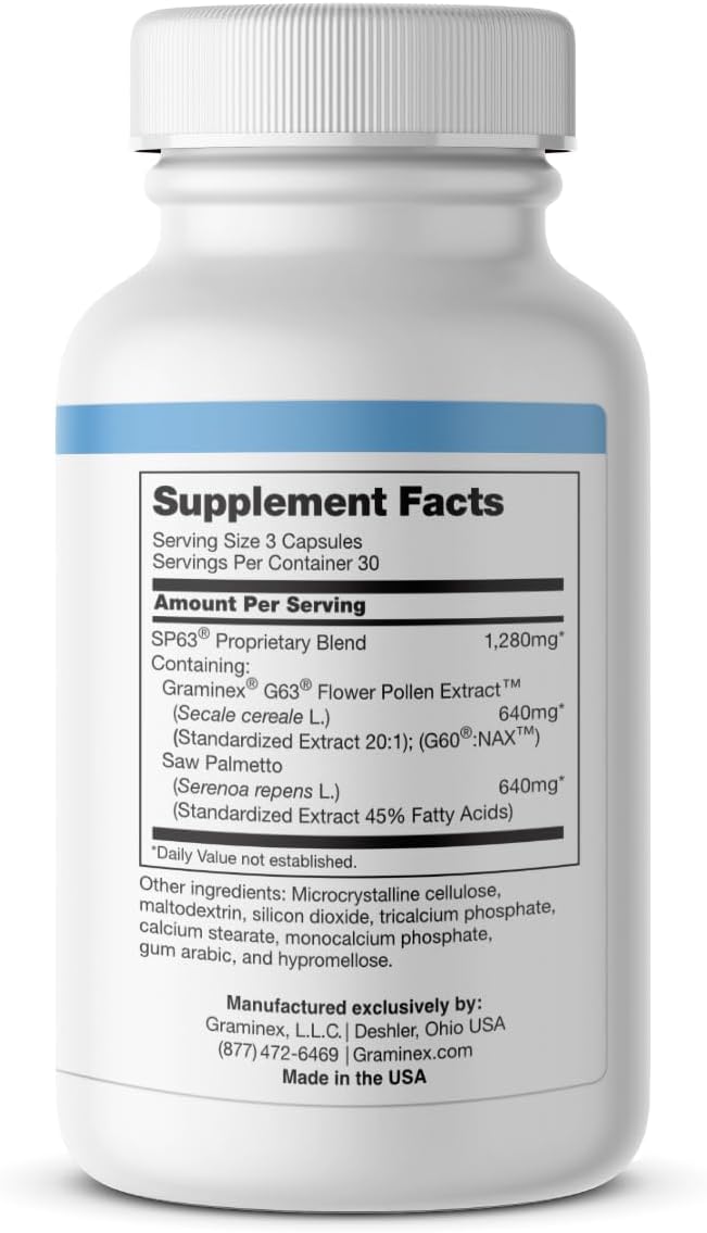Graminex Prostanex Prostate Supplement: 90 Vegetarian Capsules | Flower Pollen Extract