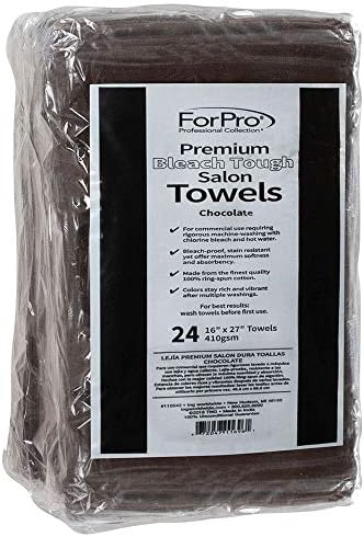 ForPro 24ct Bleach Tough Salon Towels, 16Wx27L in, Cool Grey, 100% Cotton | for Salon, Spa & Gym Use, Hand Towels, Bleach-Safe Salon Towels, Absorbent Spa Towels, Barber Towels, Salon & Spa Essentials