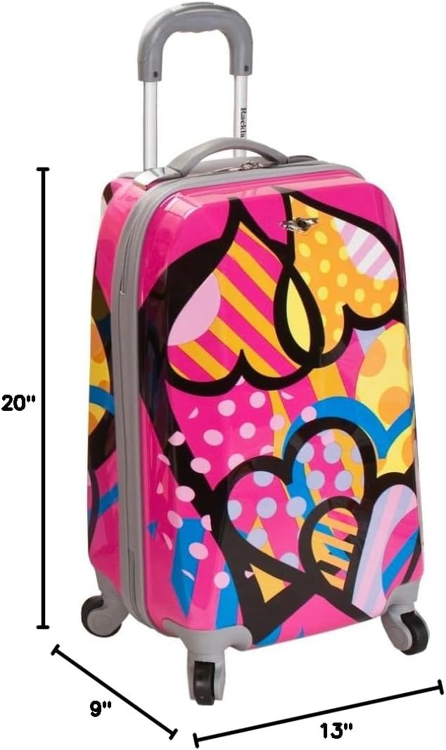 Rockland Vision Hardside 3 Piece Spinner Wheel Luggage Set, (20"/24"/28"), Love