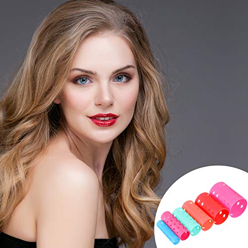 Blulu 72-Piece Multicolor Magnetic Rollers Set with 54 Hair Rollers, 18 Duck Teeth Bows, and Hair Clips - Hairdressing Curlers Tools for Men and Women