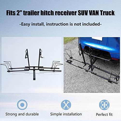 Hitch Mount Bike Rack Carrier Upright 2 Mountain Bike Rack Hitch Carrier 2" Rear for SUV Van Truck Bike Rack