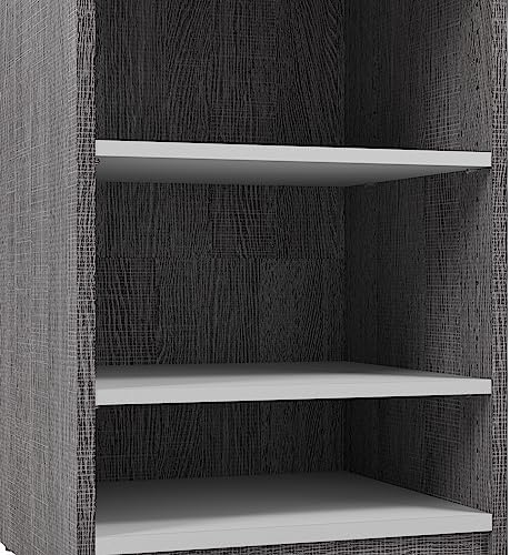Bestar Cielo Floating Shelves, 20-inch Bark Gray and White Wardrobe Shelving for Walk-in Closet, Bedroom, Guest Room