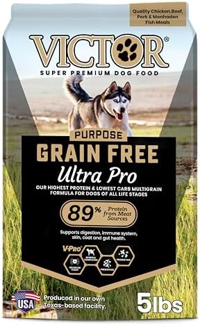 VICTOR Grain Free Ultra Pro Dry Dog Food - High Protein Dry Kibble, 30 lb | Super Premium Dog Food, Low carb for Active Dogs, 42% Protein Kibble, For Sporting Dogs of All breeds and Sizes, 30lbs