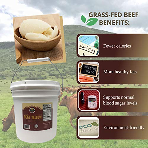 Cornhusker Kitchen Grass Fed Beef Tallow, 7.5 Lbs (Beef Tallow)