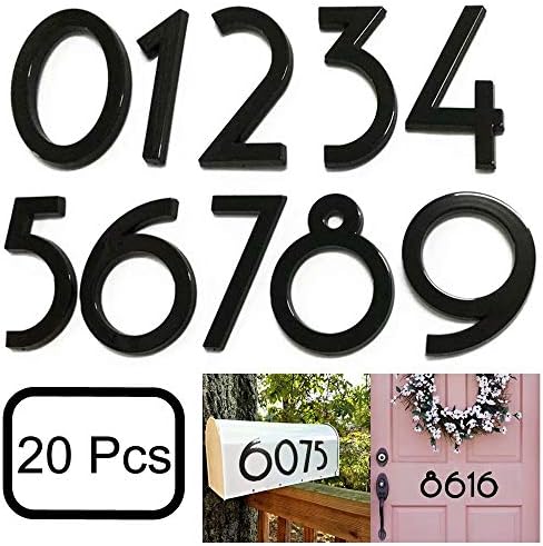 20 Pack Mailbox Numbers 0-9, 2.76 Inch High, Door Address Numbers Stickers for Apartment, House, Room, Office, Cars, Trucks