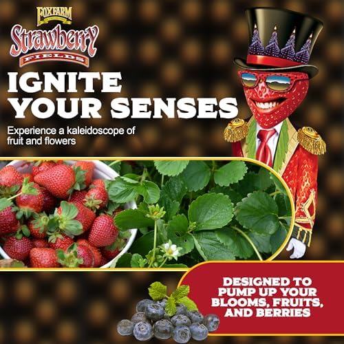 FoxFarm Strawberry Fields Fruiting & Flowering Potting Soil, 1.5cu ft - Designed to Pump Up Your Blooms, Fruits, and Berries - Made for the Fruiting and Flowering Stages of Plants