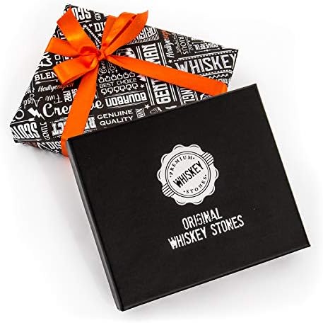 Premium Whiskey Stones Gift Set with 12 Pcs Stones and Bag. Whiskey, Bourbon, Cognac, Scotch, Gin