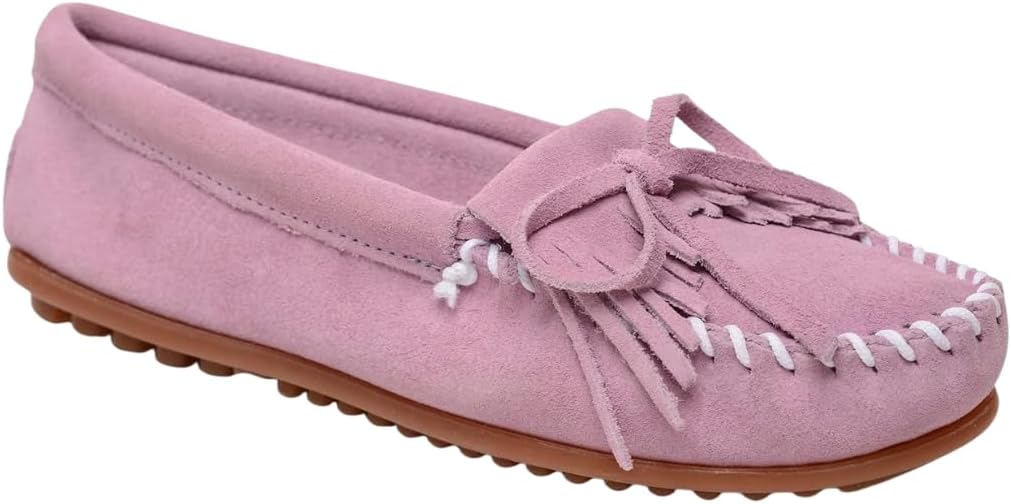 Minnetonka Women's Kilty Suede Hardsole Moccasin