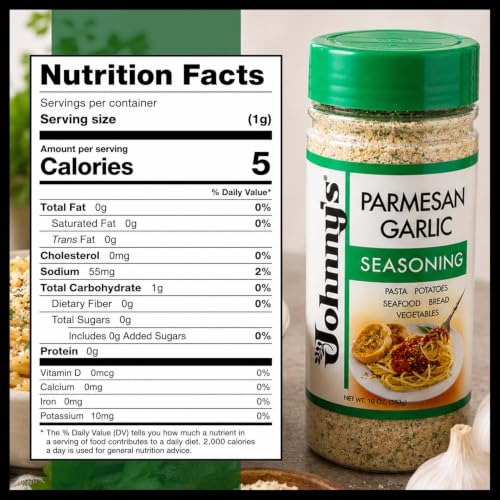 Johnny's - Garlic Spread & Seasoning - 10 oz | Garlic Seasoning Blend, Great For Bread, Pasta, Vegetables, Meats, Marinades, Dips & Everyday Cooking
