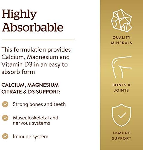 Solgar Calcium Magnesium with Vitamin D3, 300 Tablets | Promotes Healthy Bones, Supports Nerve & Muscle Function, Highly Absorbable Form