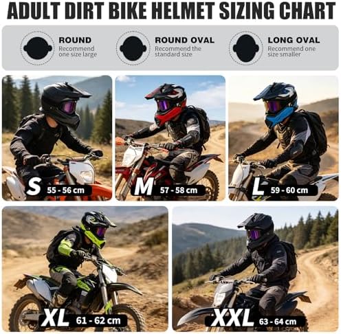 Adult Dirt Bike Helmet DOT Approved,WS901 Full Face Motocross Set | Includes Goggles Gloves,adjustable visor and washable liner for UTV MX Dirtbike ATV OffRoad