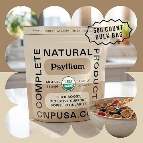 CNP | Organic Psyllium Husk Capsules 660mg - Fiber Caps, Colon Cleanse Aid
