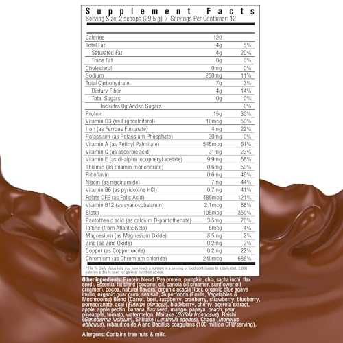 Country Farms All-in-One Super Shake Meal Replacement 15g Plant Protein Dietary Supplement with Superfoods, Vitamins, Probiotics and Prebiotics