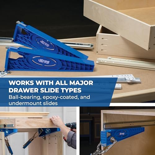 Kreg KHI-Slide Drawer Slide Jig - Drawer Slide Jig Kit - Drawer Slide Tool - for Cabinets, Drawers