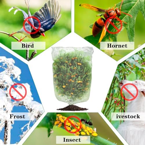 Insect Bird Barrier Mesh, 3.5 x4.6FT Garden Netting Barrier with Drawstring