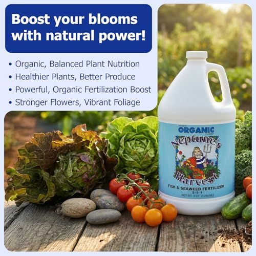 Neptune's Harvest Fish & Seaweed Liquid Fertilizer (2-3-1) - 1 Gallon Bottle - Plant Food for Garden - Indoor & Outdoor Organic Plant Fertilizer for Vegetables, Flowers, Fruit, and Lawns