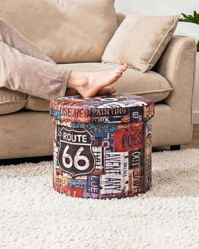 B FSOBEIIALEO Folding Storage Ottoman Bench with Faux Leather Footrest Seat, Coffee Table 30"x15"x15"