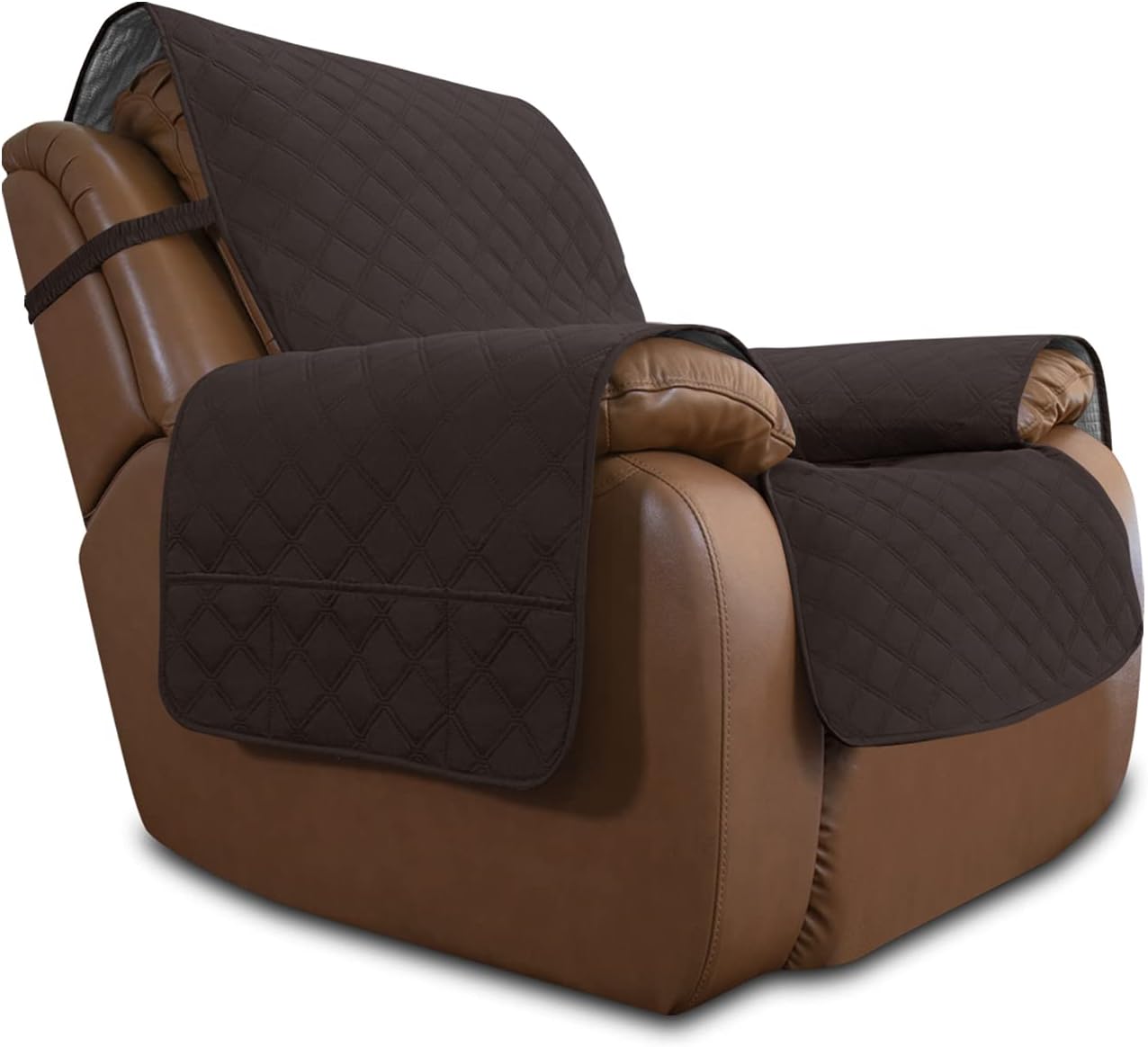 Easy-Going Waterproof Non-Slip Couch Cover, Small Recliner, Chocolate