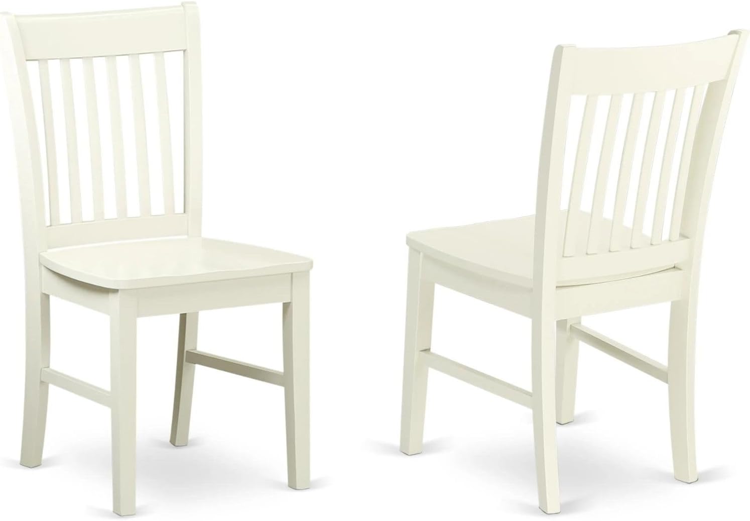 East West Furniture NFC-MAH-W Norfolk Dining Room Chairs - Slat Back Solid Wood Seat Chairs, Set of 2, Mahogany