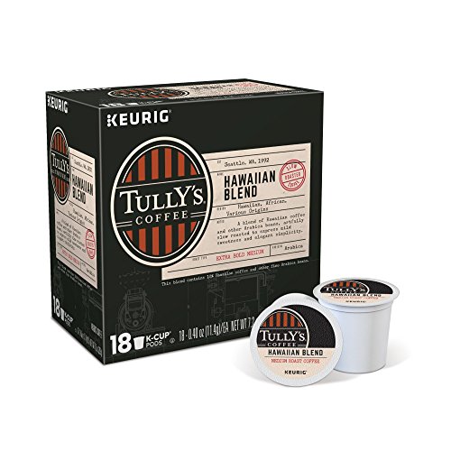 Keurig, Tully's Hawaiian Blend, Medium Roast Coffee Extra Bold 24 K-Cup Single Serve Packs
